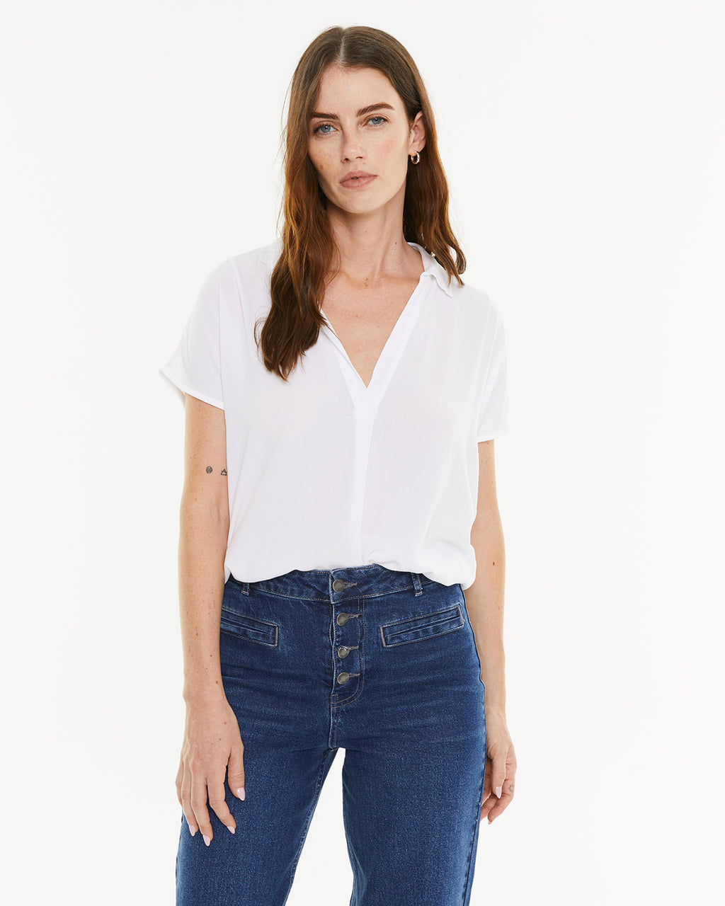 Camisa fluida cuello camisero