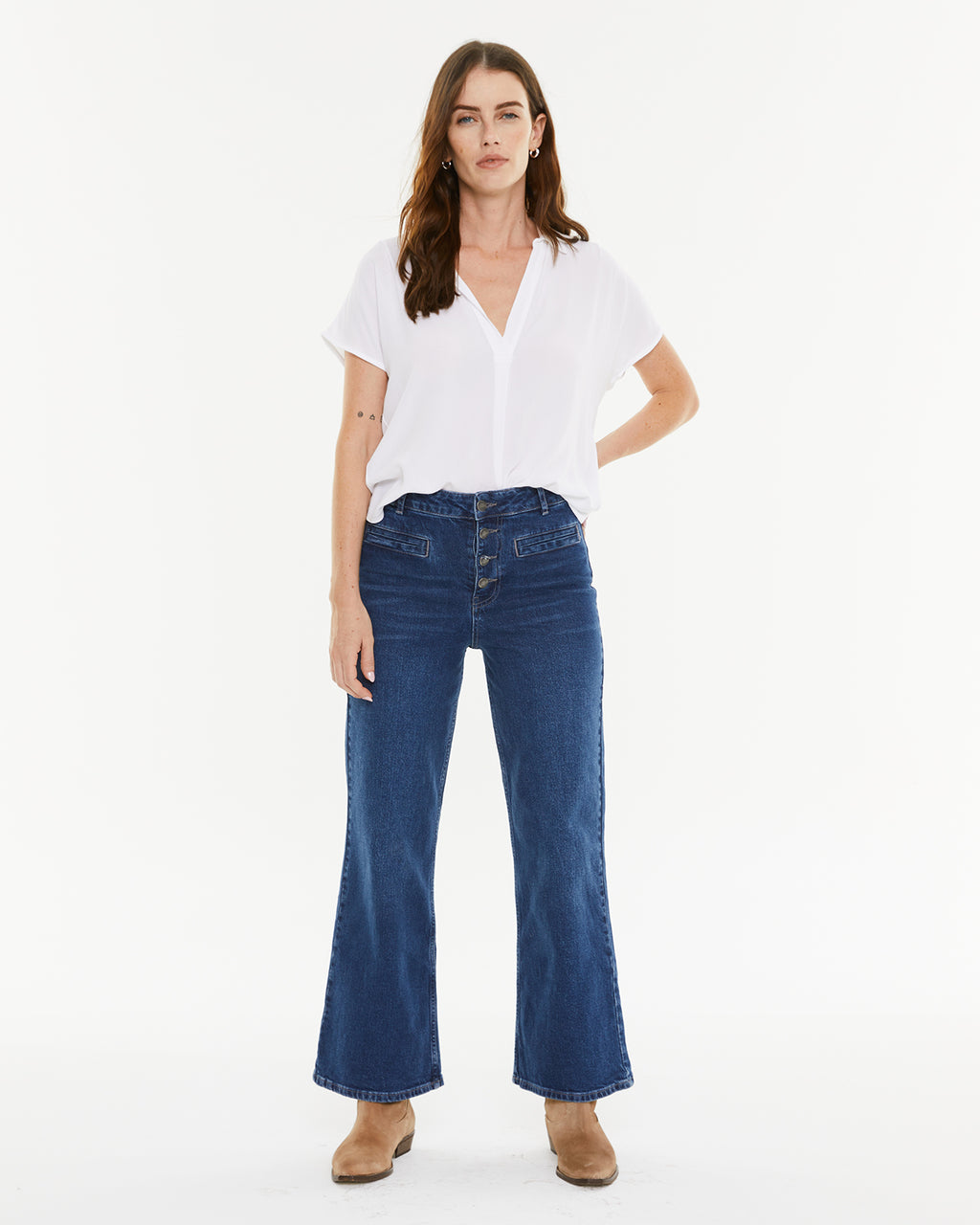 Camisa fluida cuello camisero