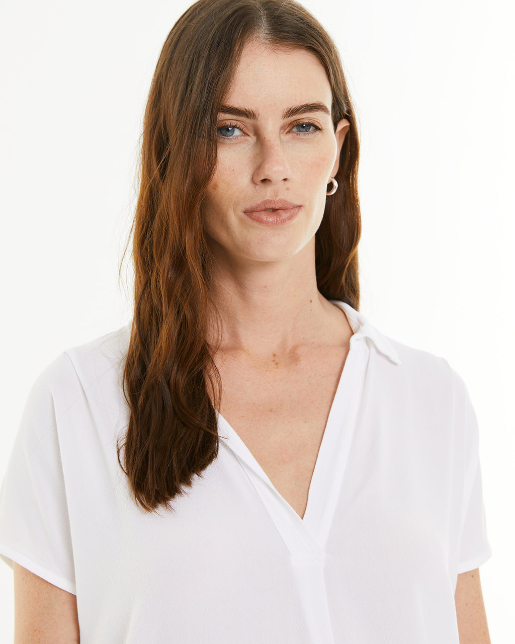 Camisa fluida cuello camisero