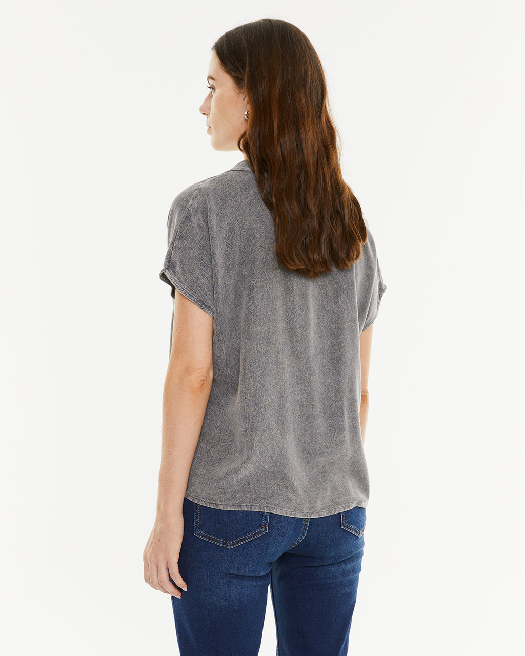 Camisa fluida cuello camisero