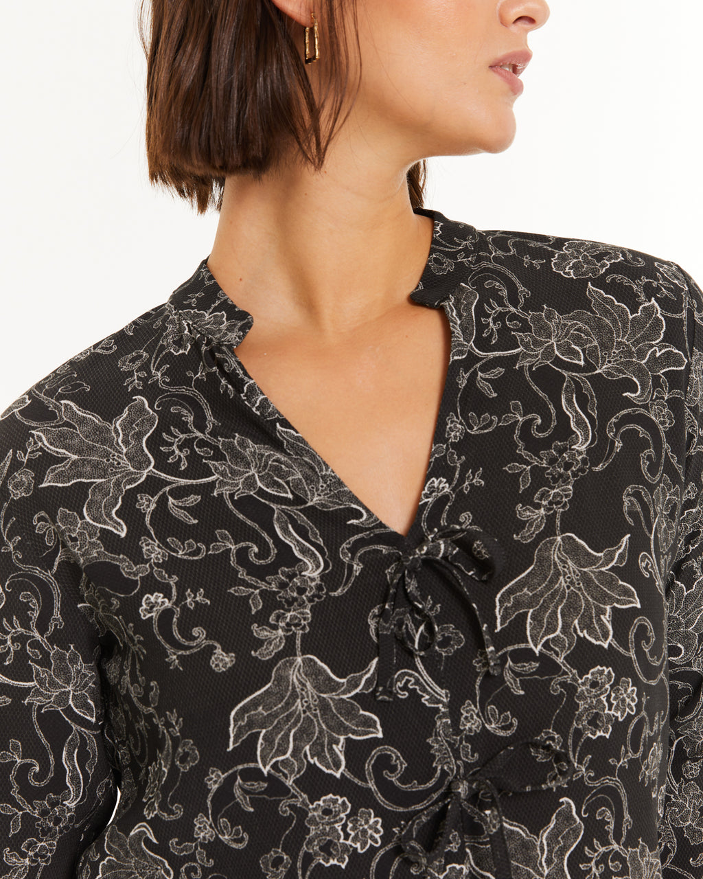 Camisa estampada cuello mao