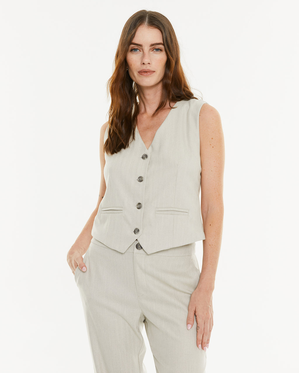 Chaleco espiga con pinzas