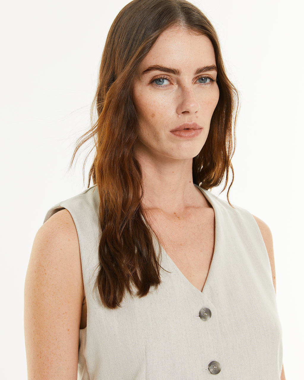 Chaleco espiga con pinzas