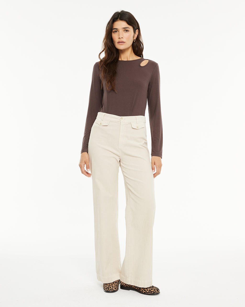 Camiseta canalé cut-out