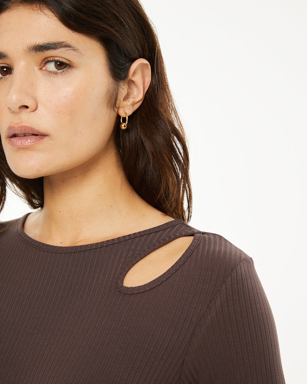 Camiseta canalé cut-out