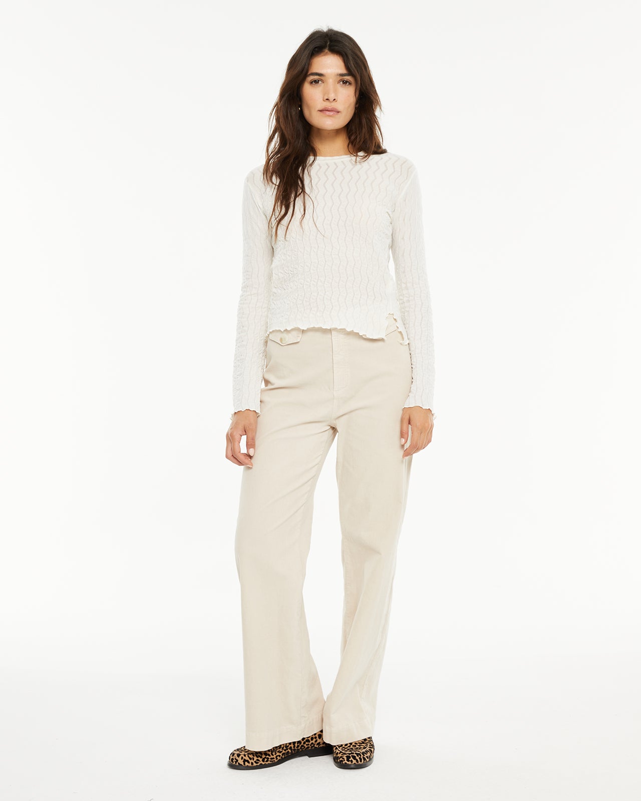 T-shirt structuré, manches évasées