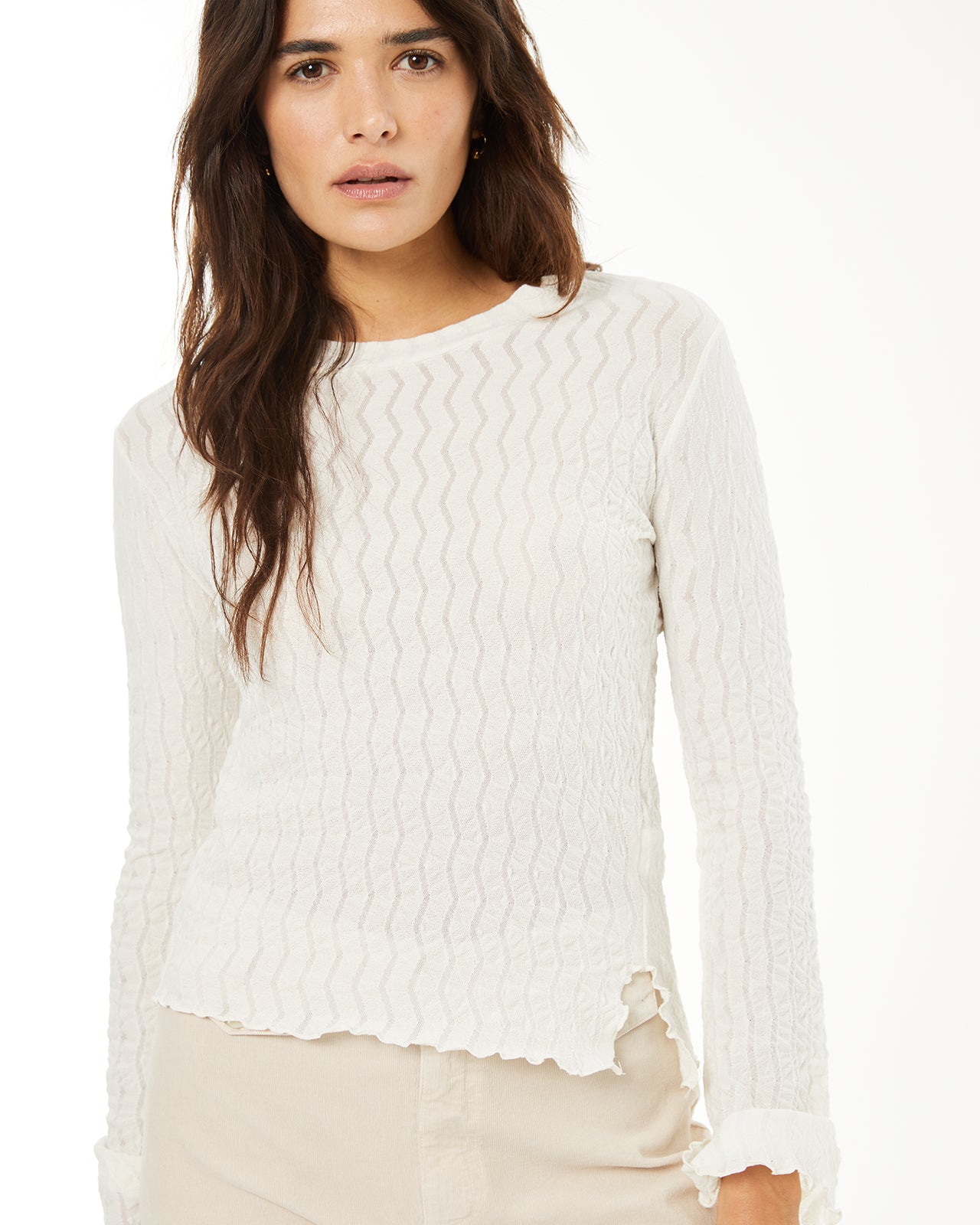 T-shirt structuré, manches évasées