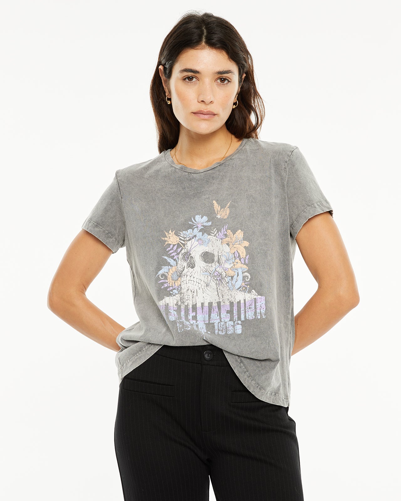 T-shirt positionnel à tête de mort