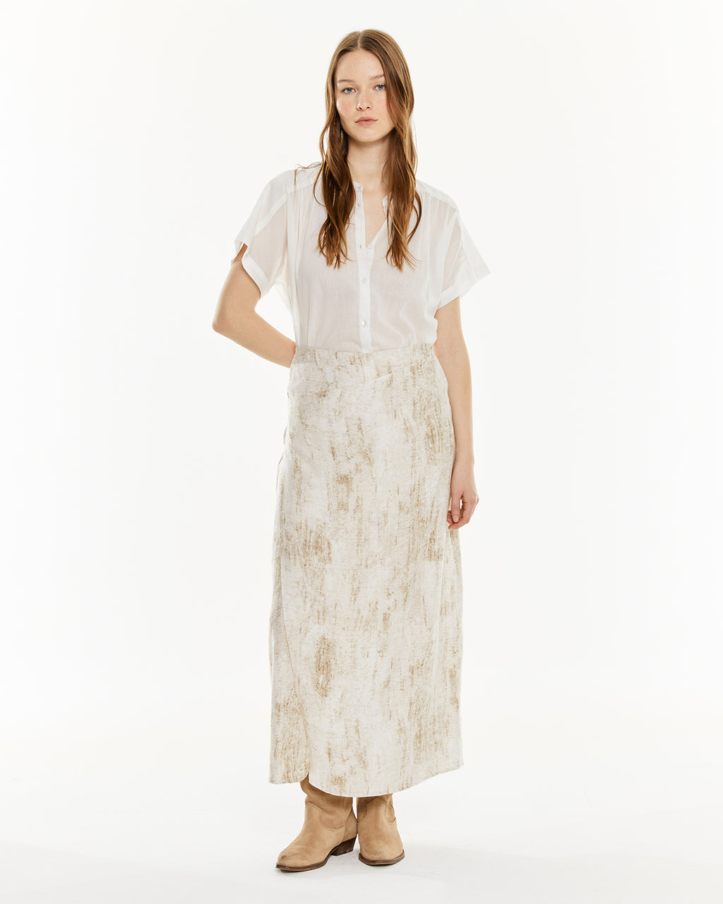 Falda tipo pareo efecto tie dye