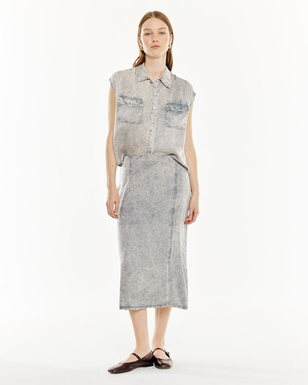 Falda costuras desgastadas