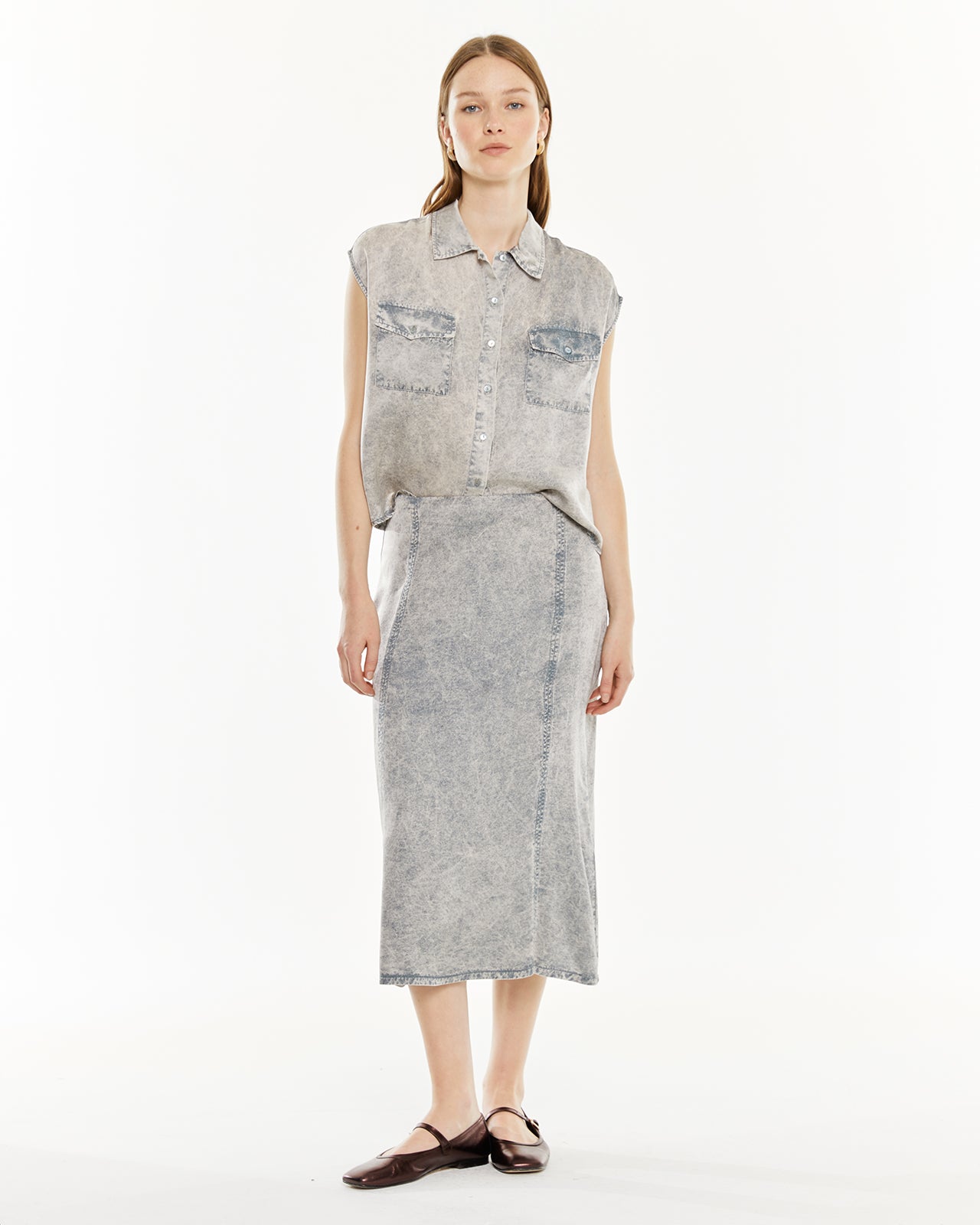 Jupe avec coutures usées