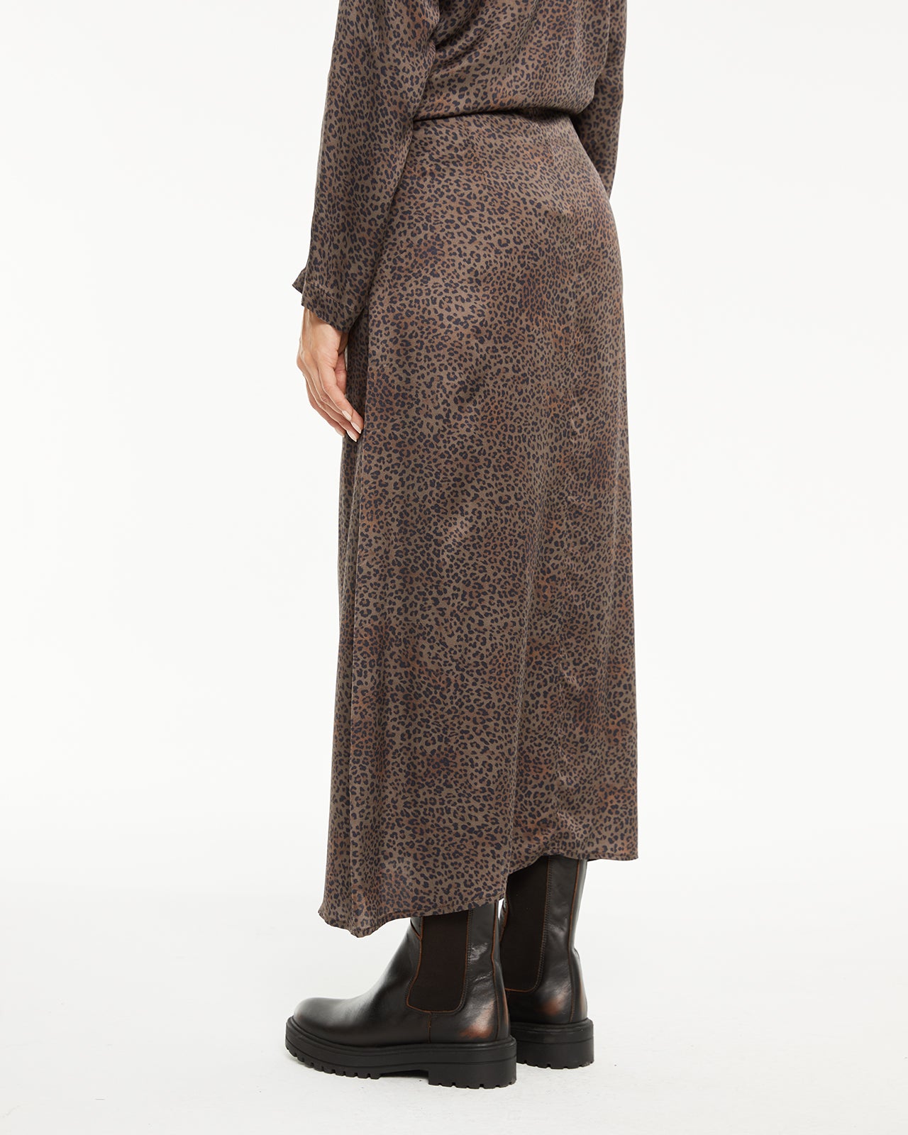 Jupe midi à imprimé animalier