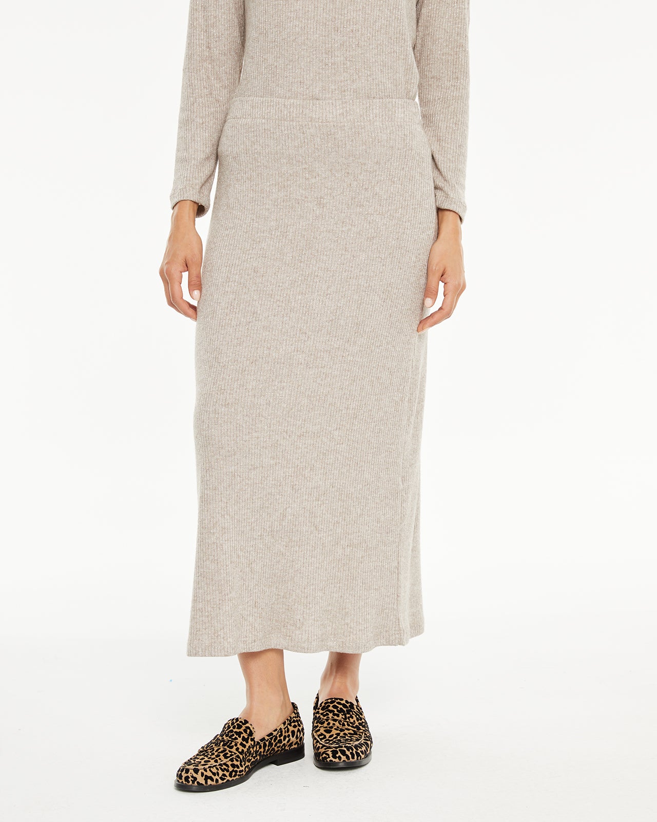 jupe côtelée en lurex