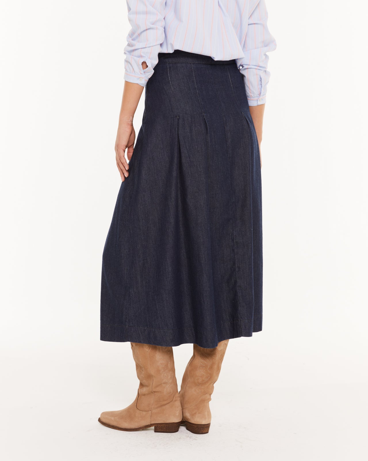 Falda fluida efecto denim