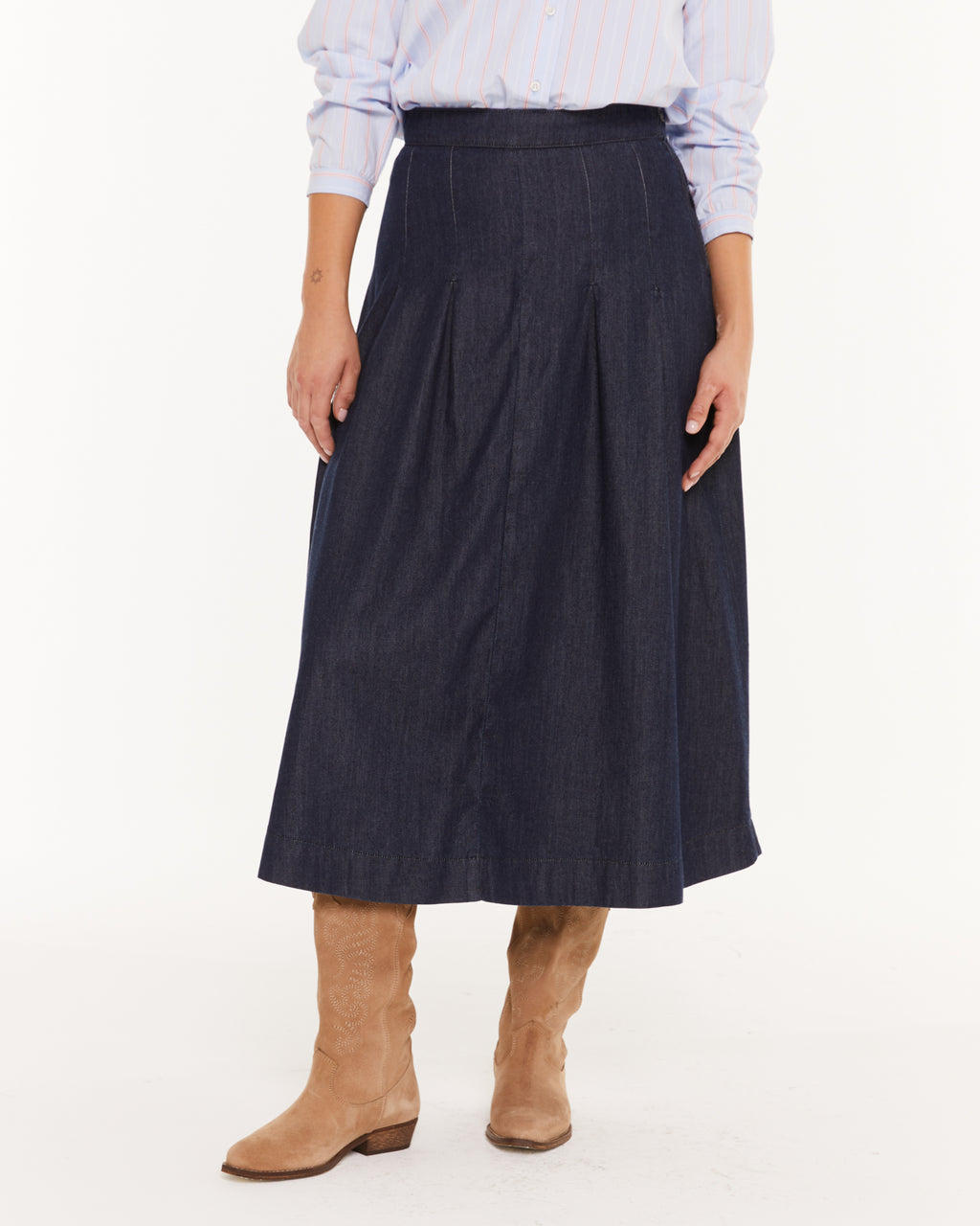 Falda fluida efecto denim