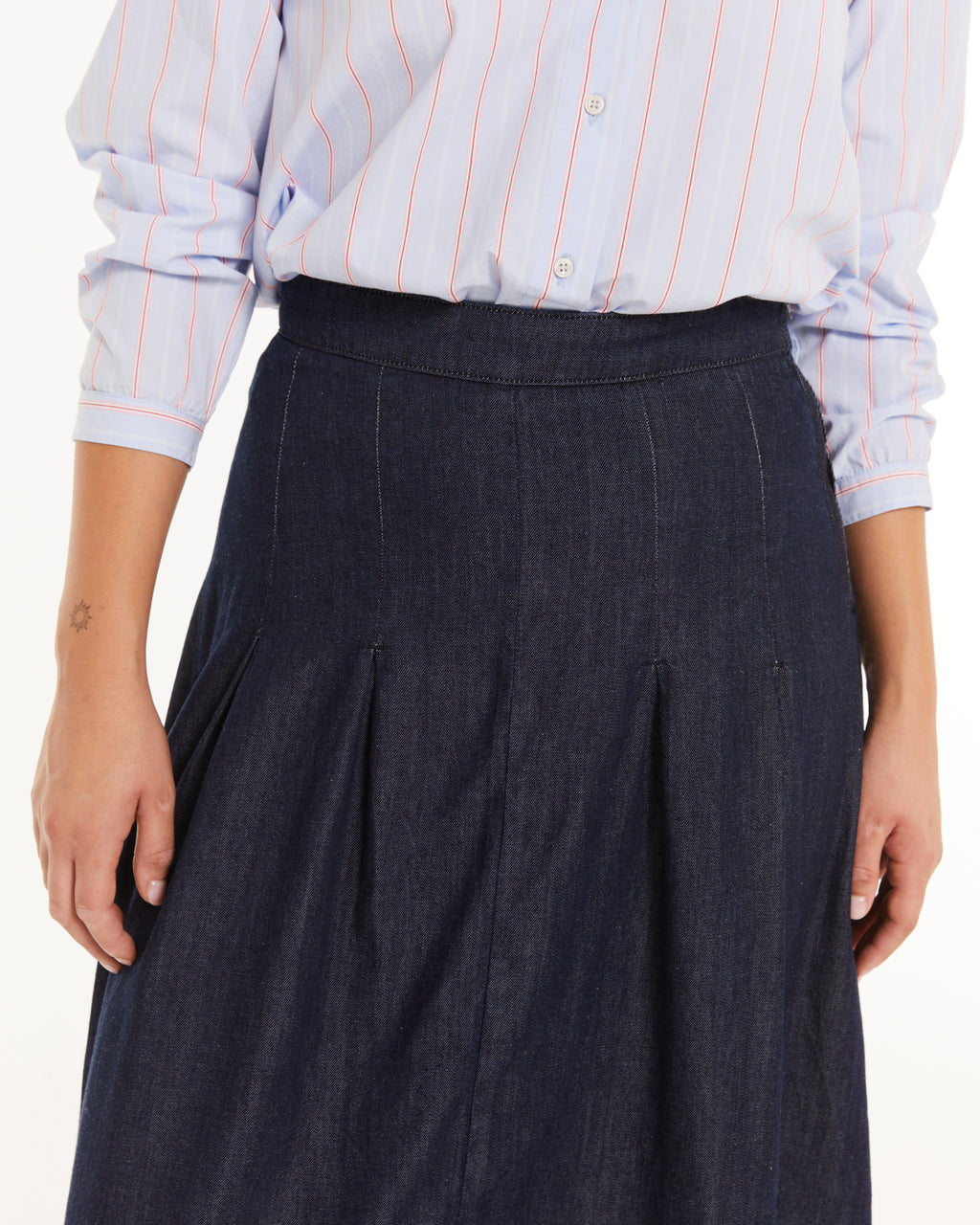 Falda fluida efecto denim