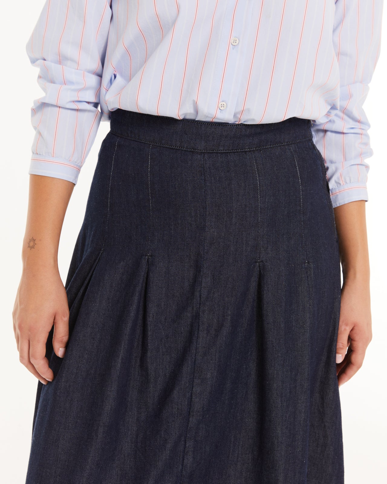 Falda fluida efecto denim