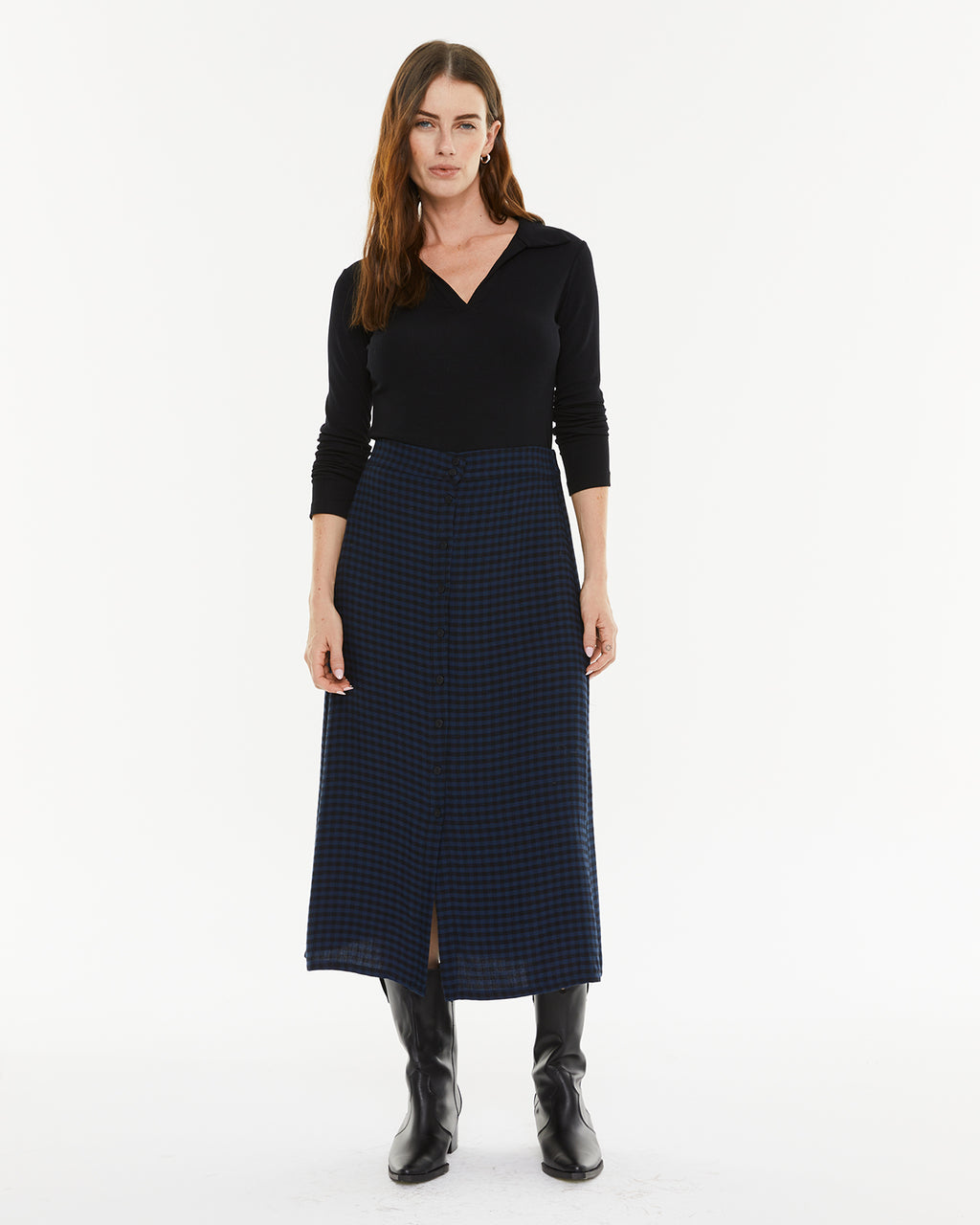 Falda cuadros con botones