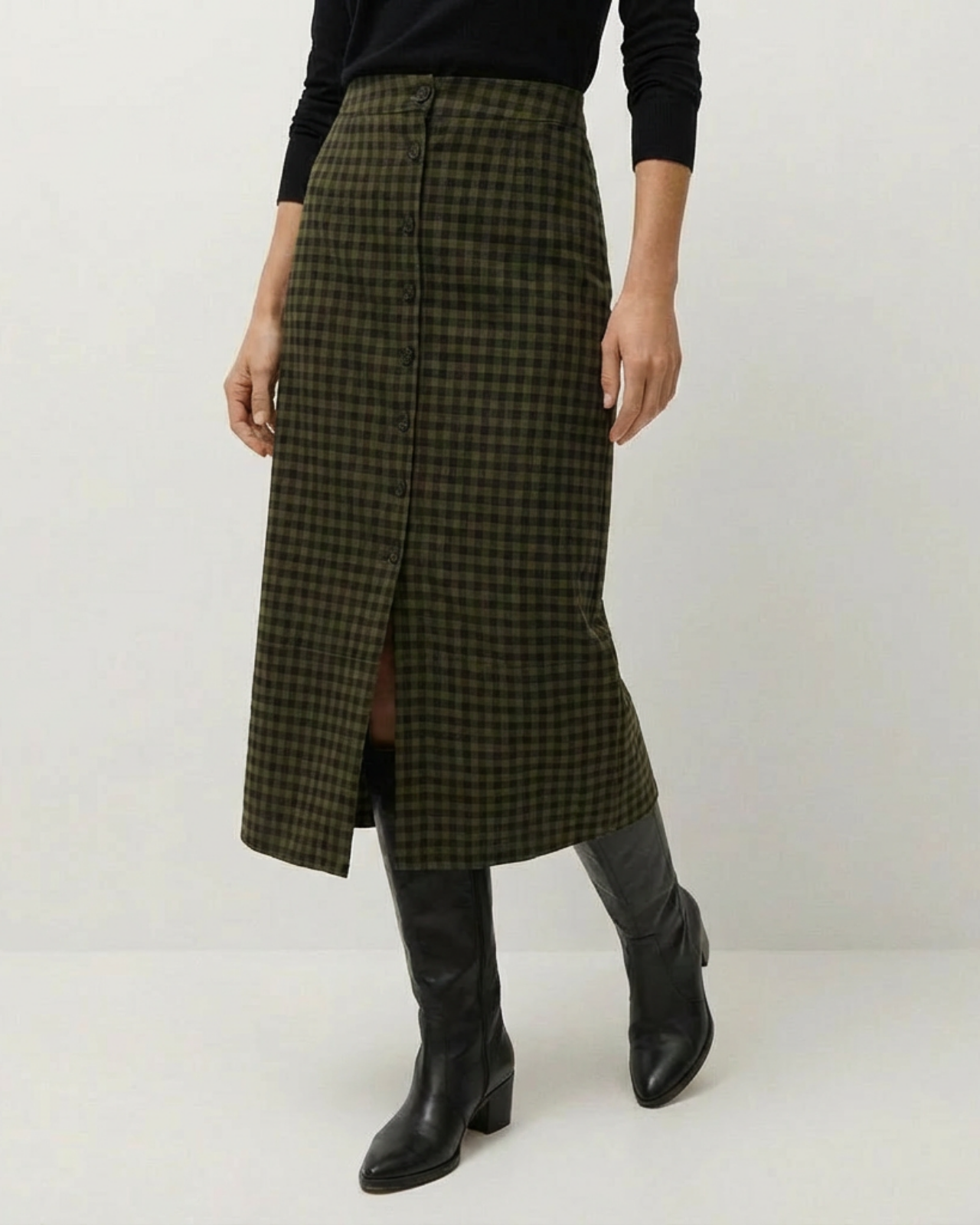 Jupe à carreaux avec boutons