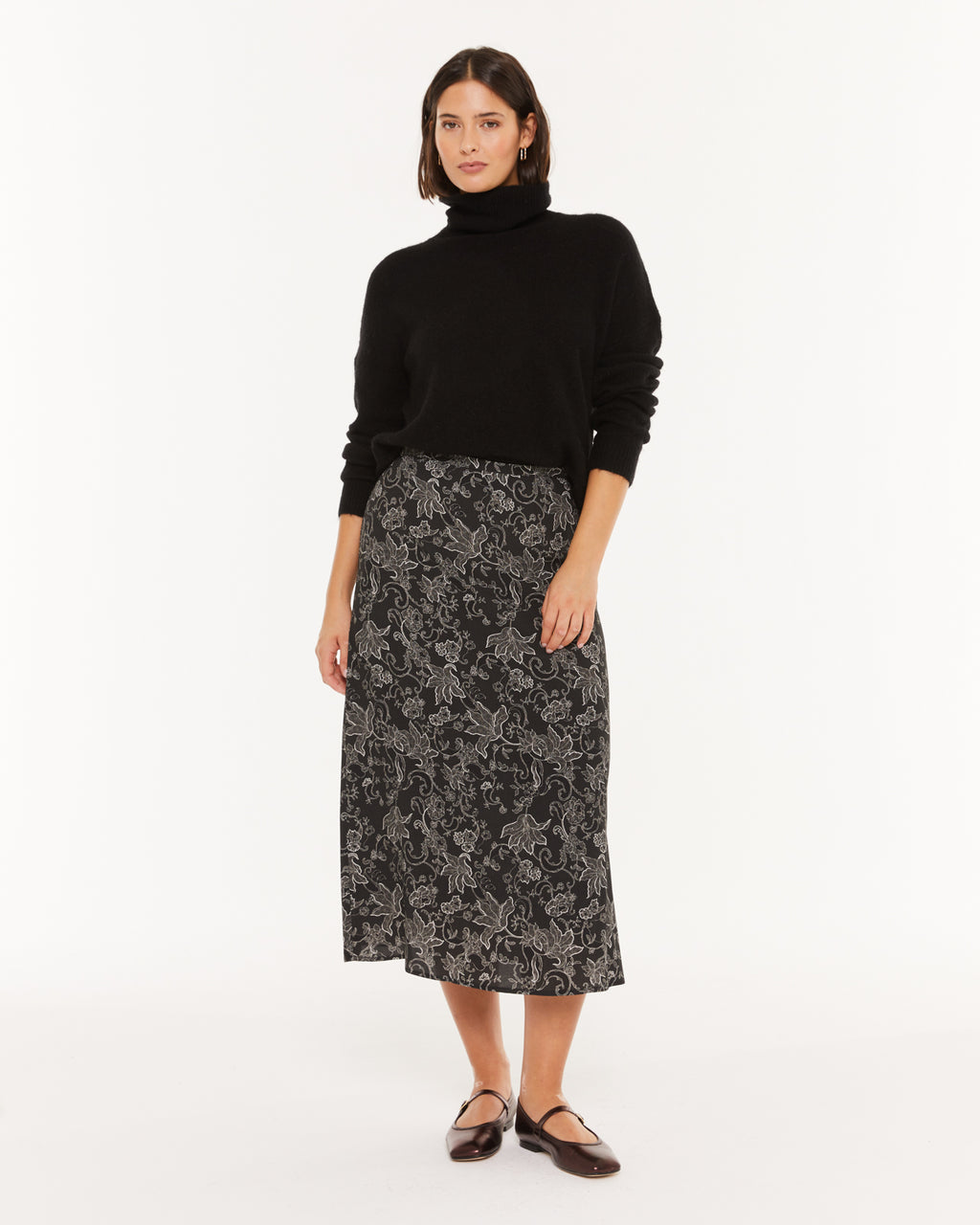 Falda estampado calado