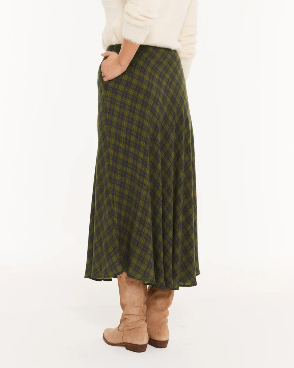 Falda cuadros verdes