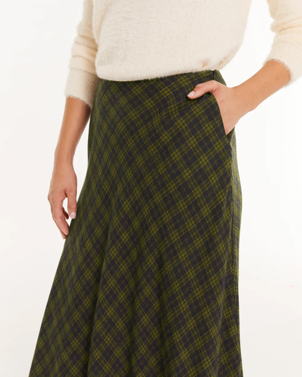 Falda cuadros verdes