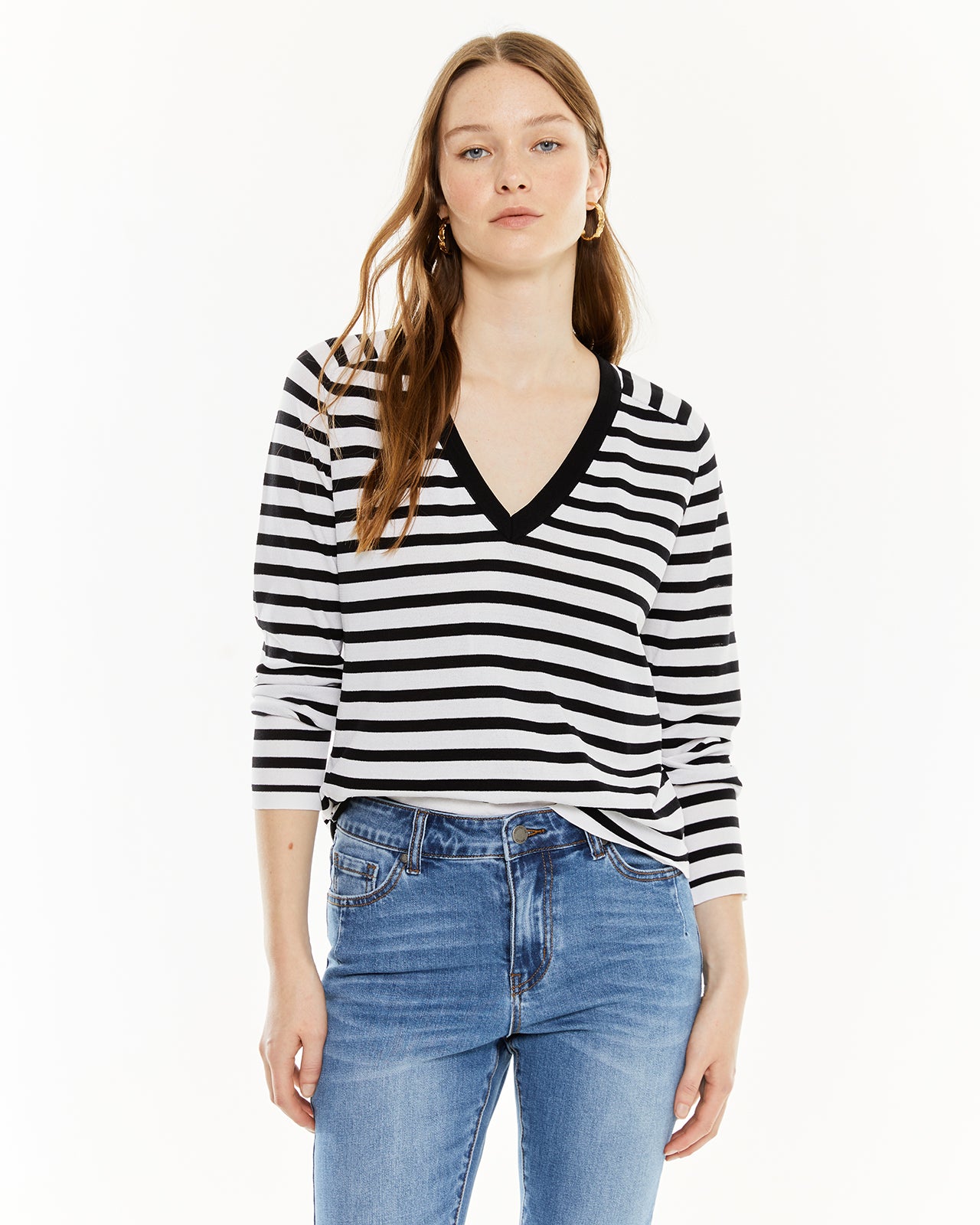 Pull rayé en maille, taille M/L