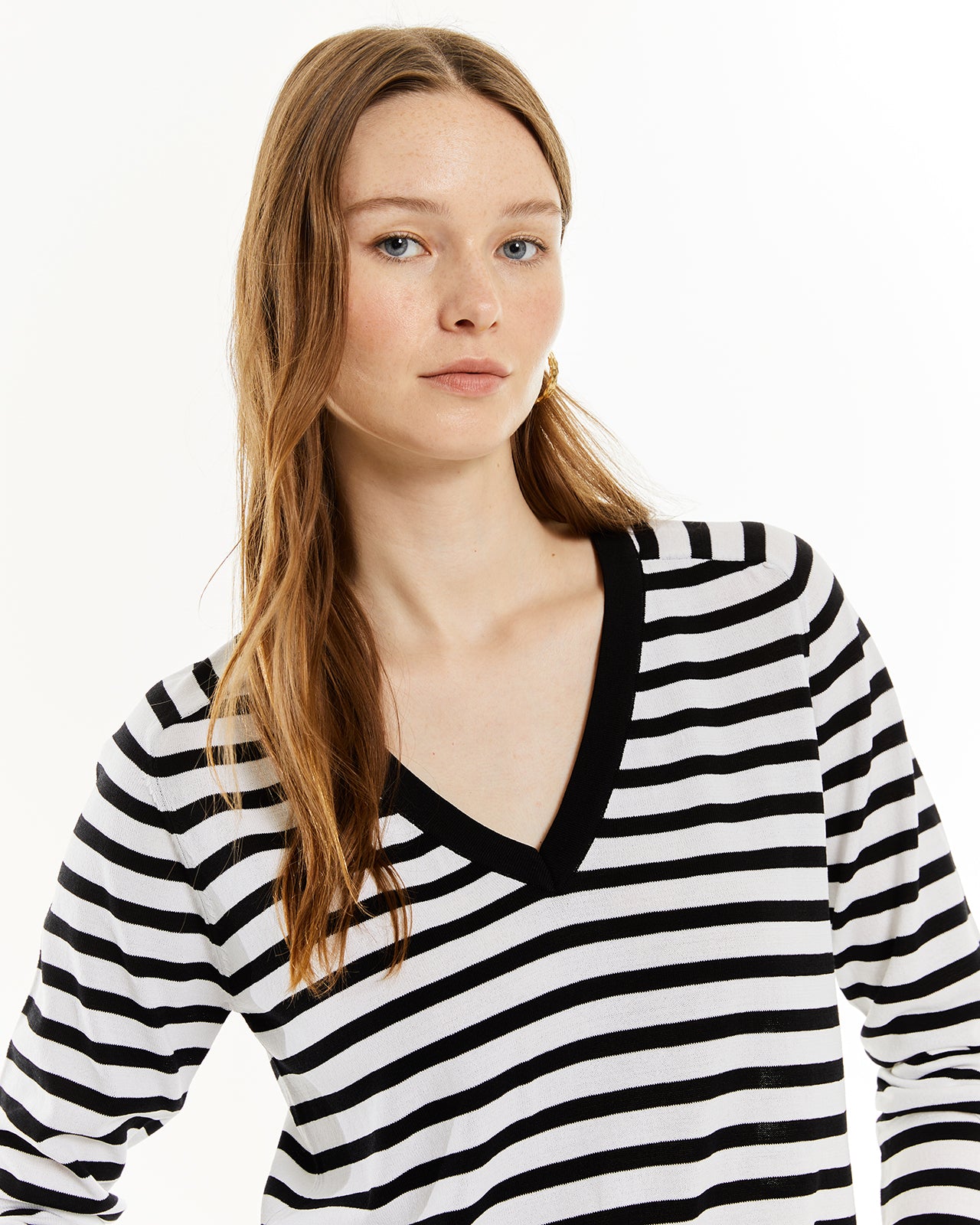 Pull rayé en maille, taille M/L