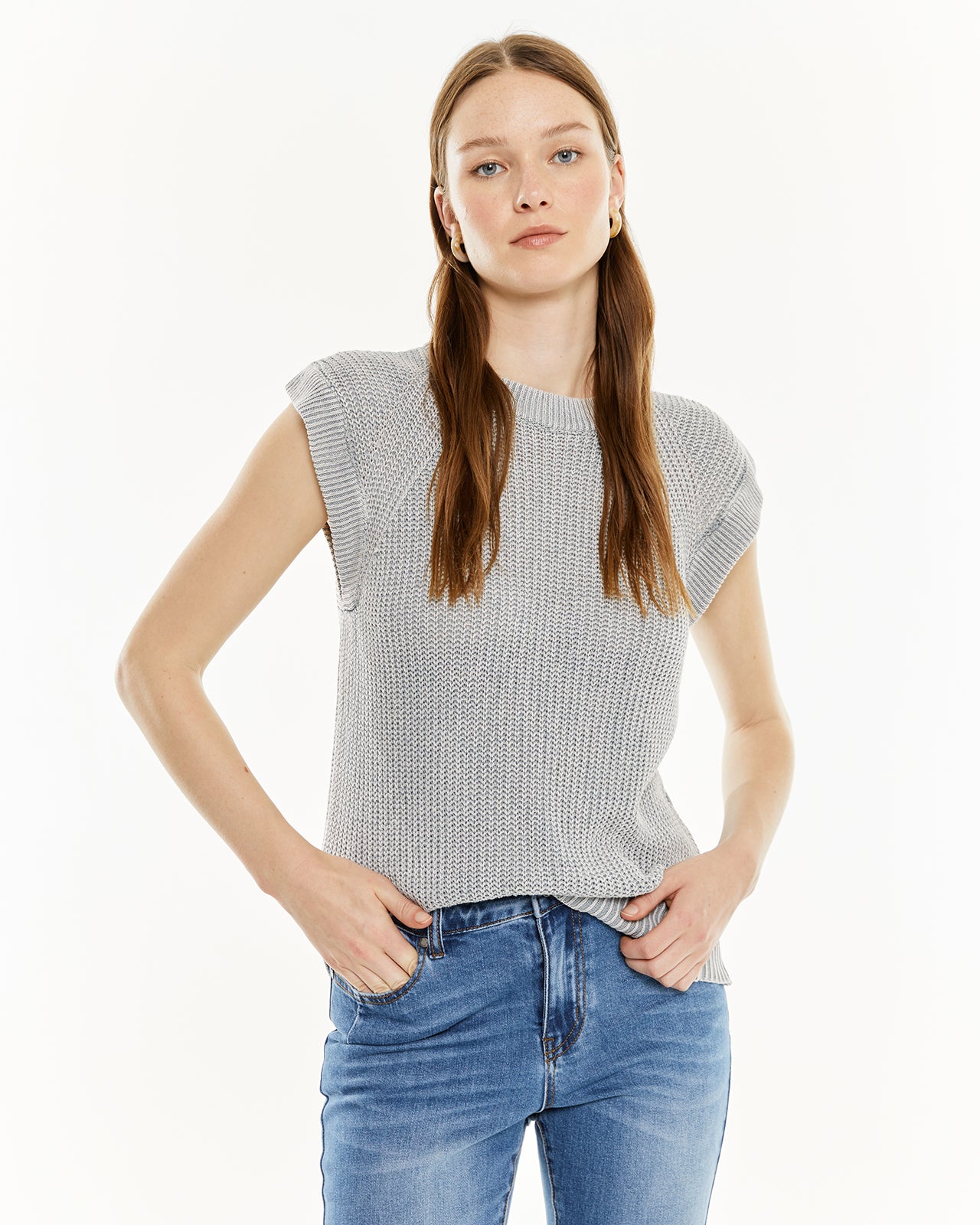 Pull à manches courtes et col rond