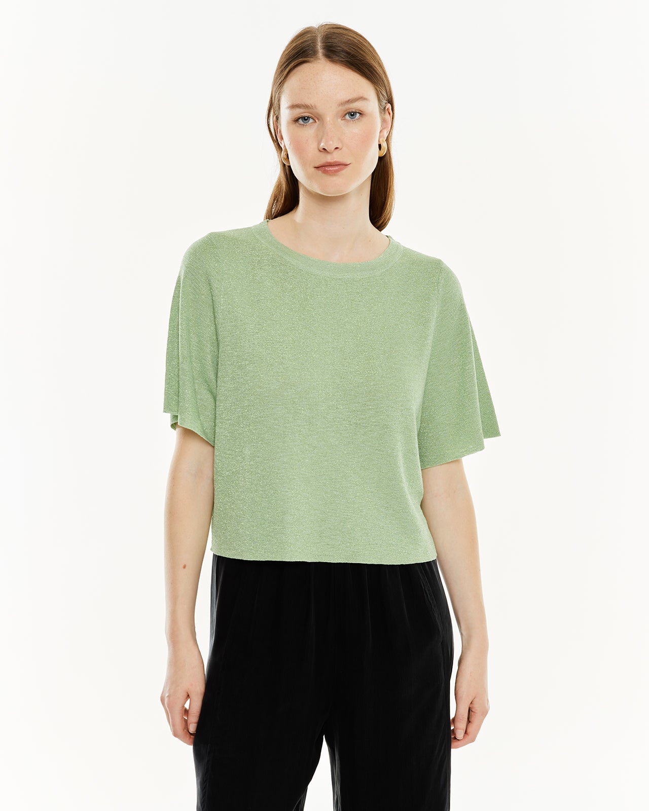 Pull lurex à manches 3/4