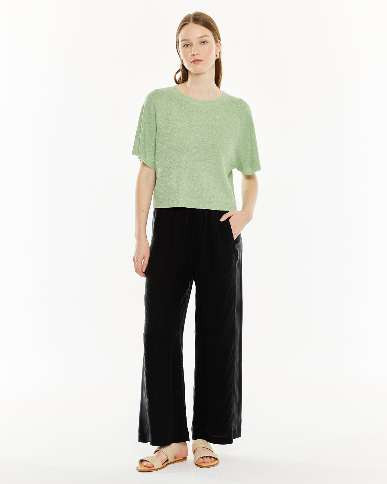 Pull lurex à manches 3/4