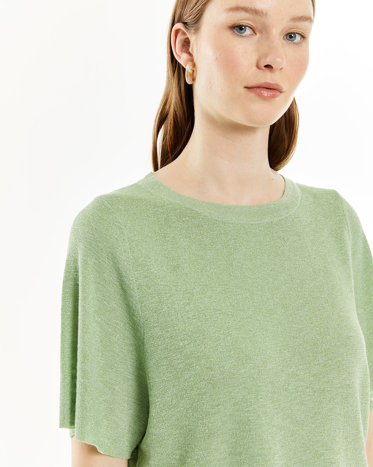 Pull lurex à manches 3/4