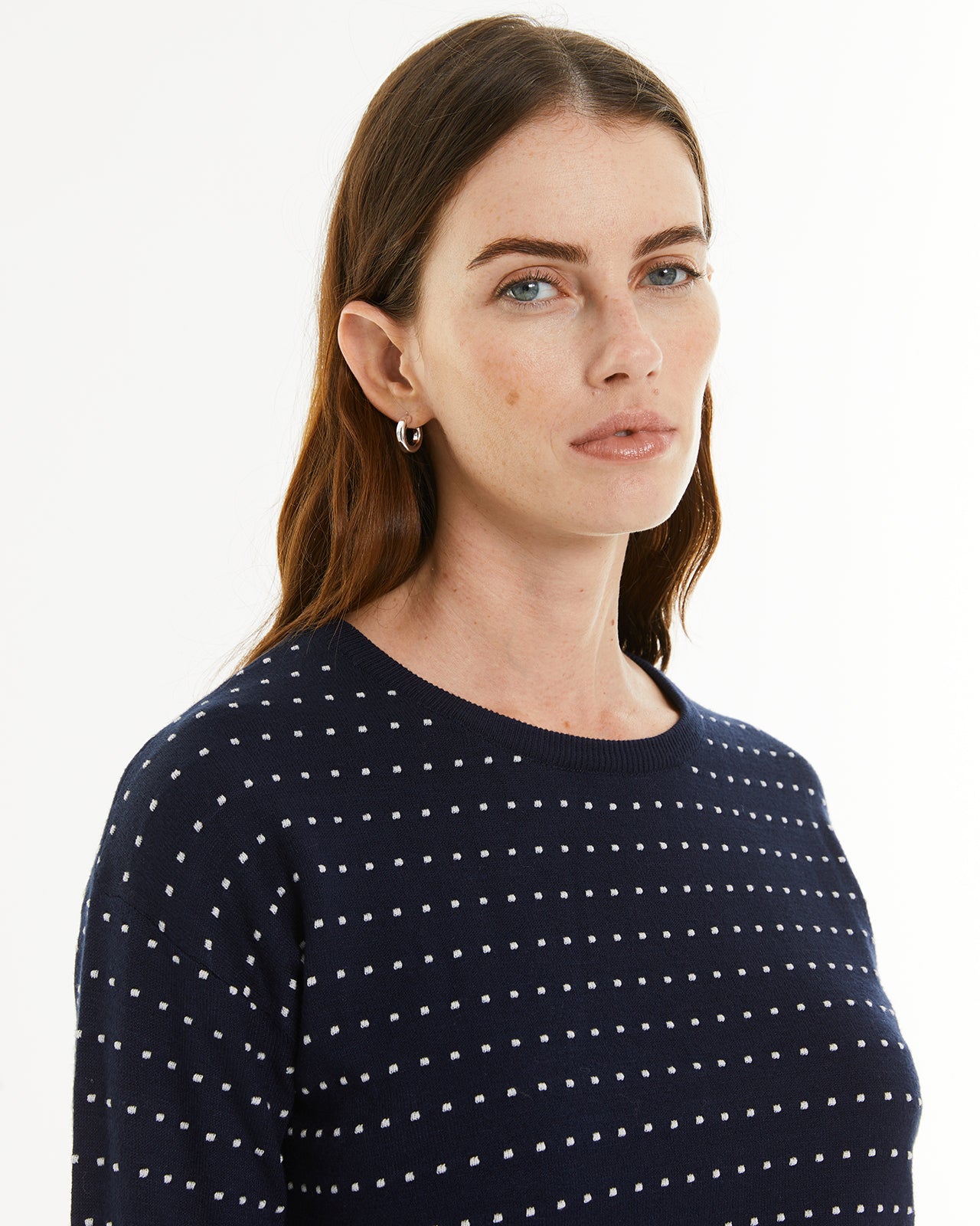 Pull à pois bicolore