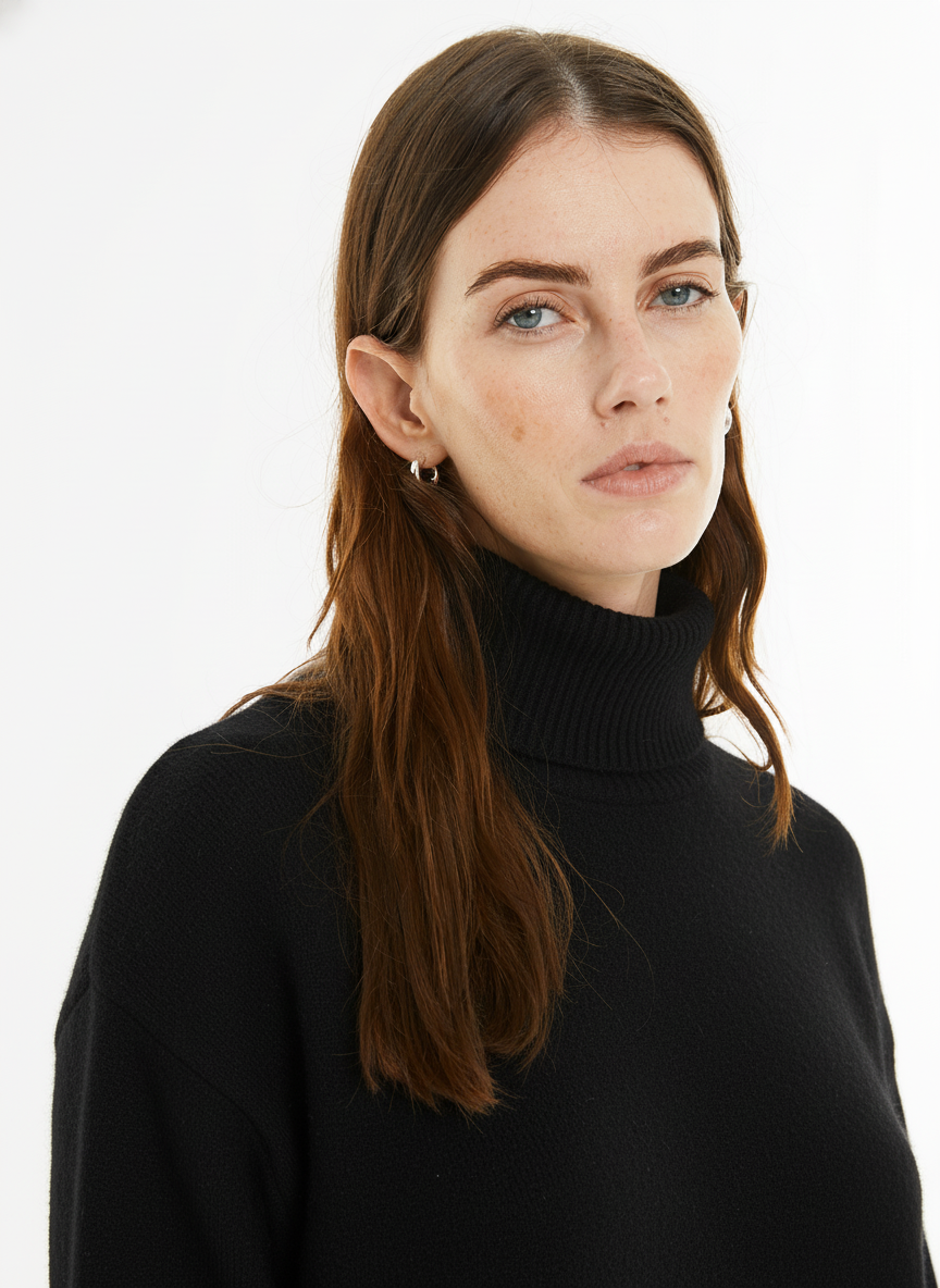 Pull à col montant avec lurex