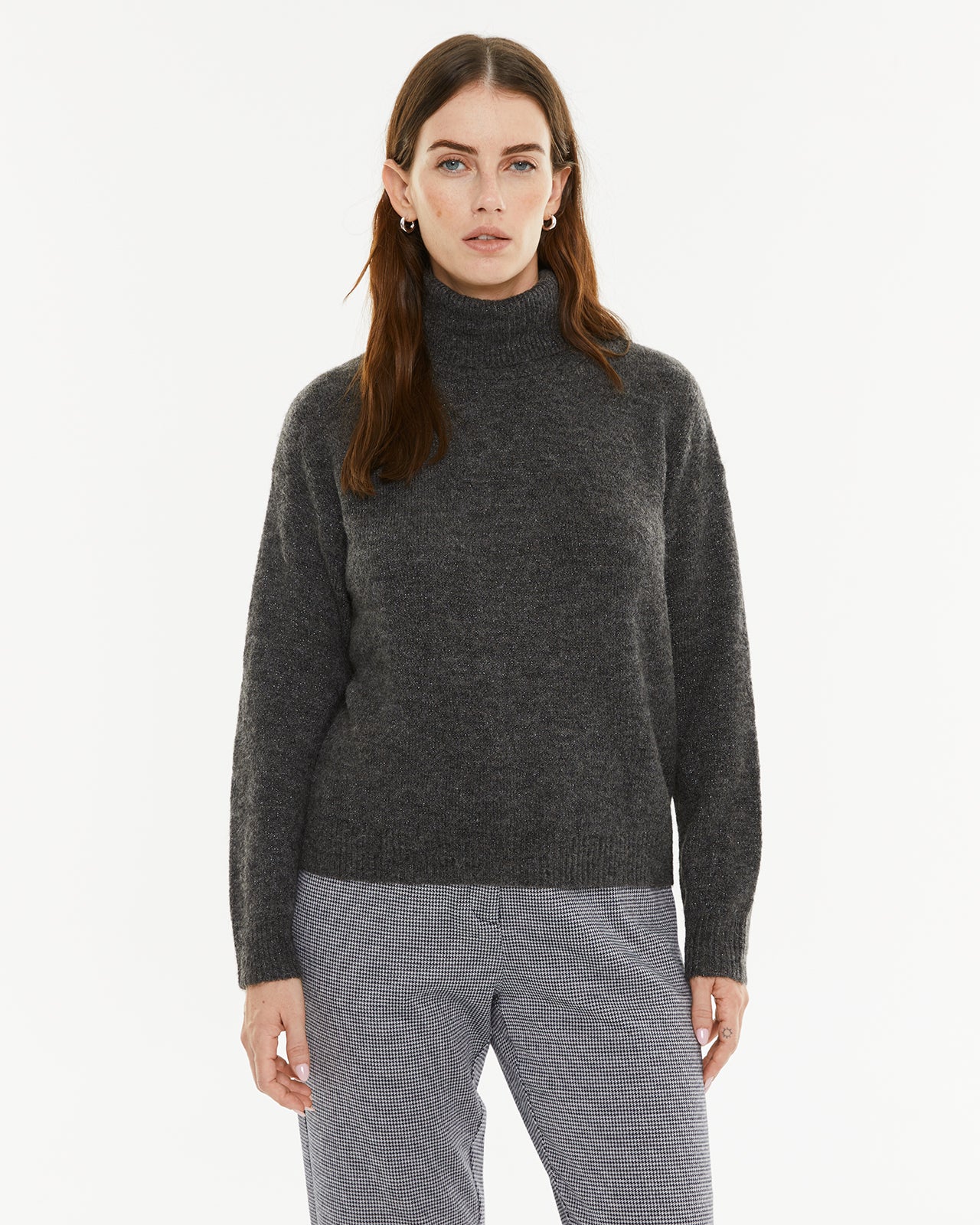 Pull à col montant avec lurex