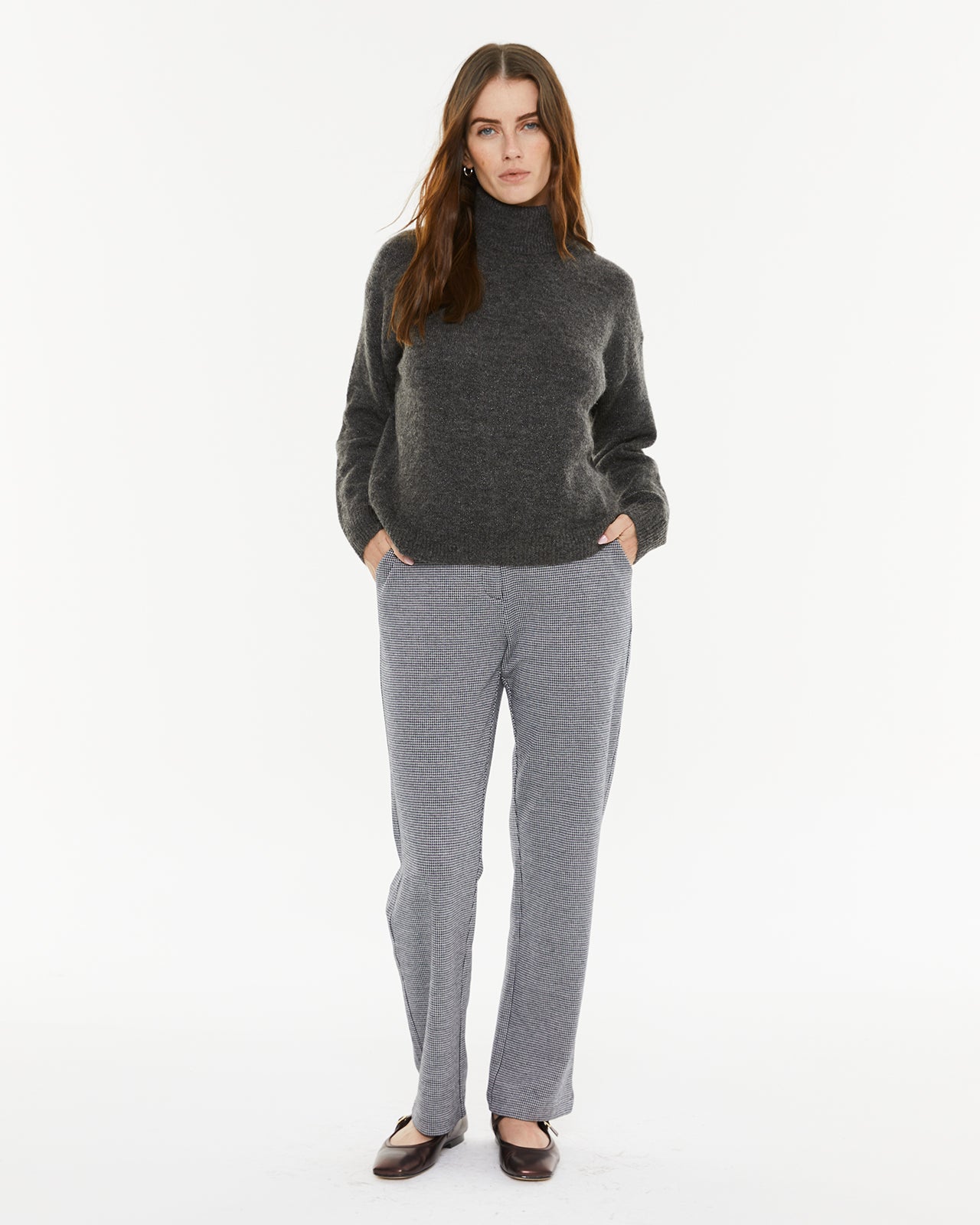 Pull à col montant avec lurex