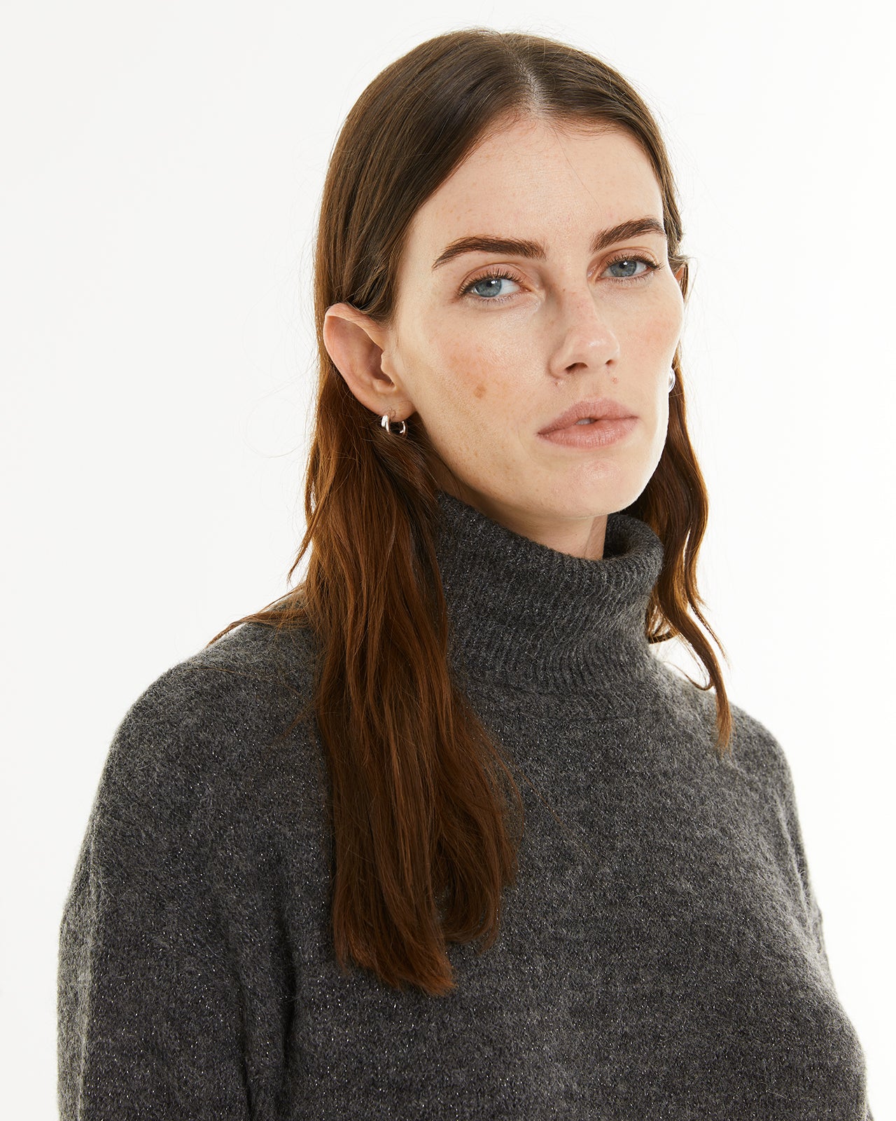 Pull à col montant avec lurex