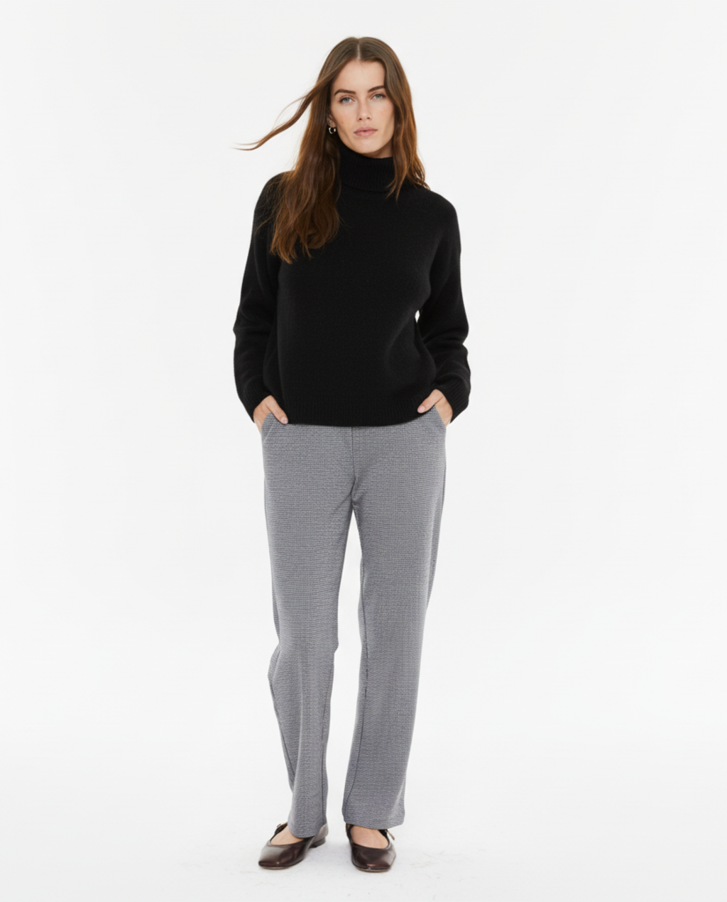 Jersey cuello alto con lurex