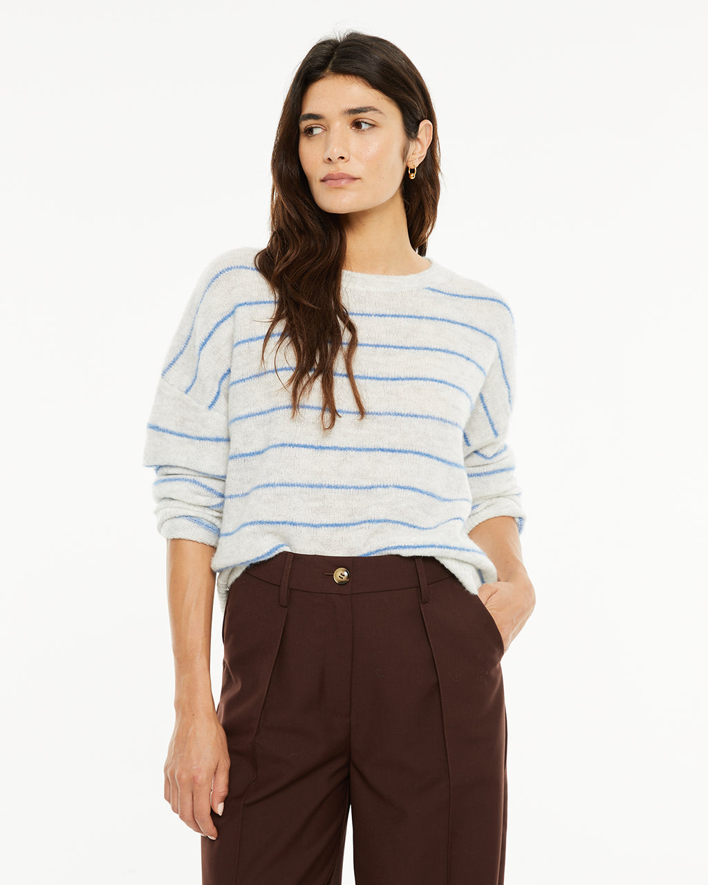 Jersey rayas con cuello redondo