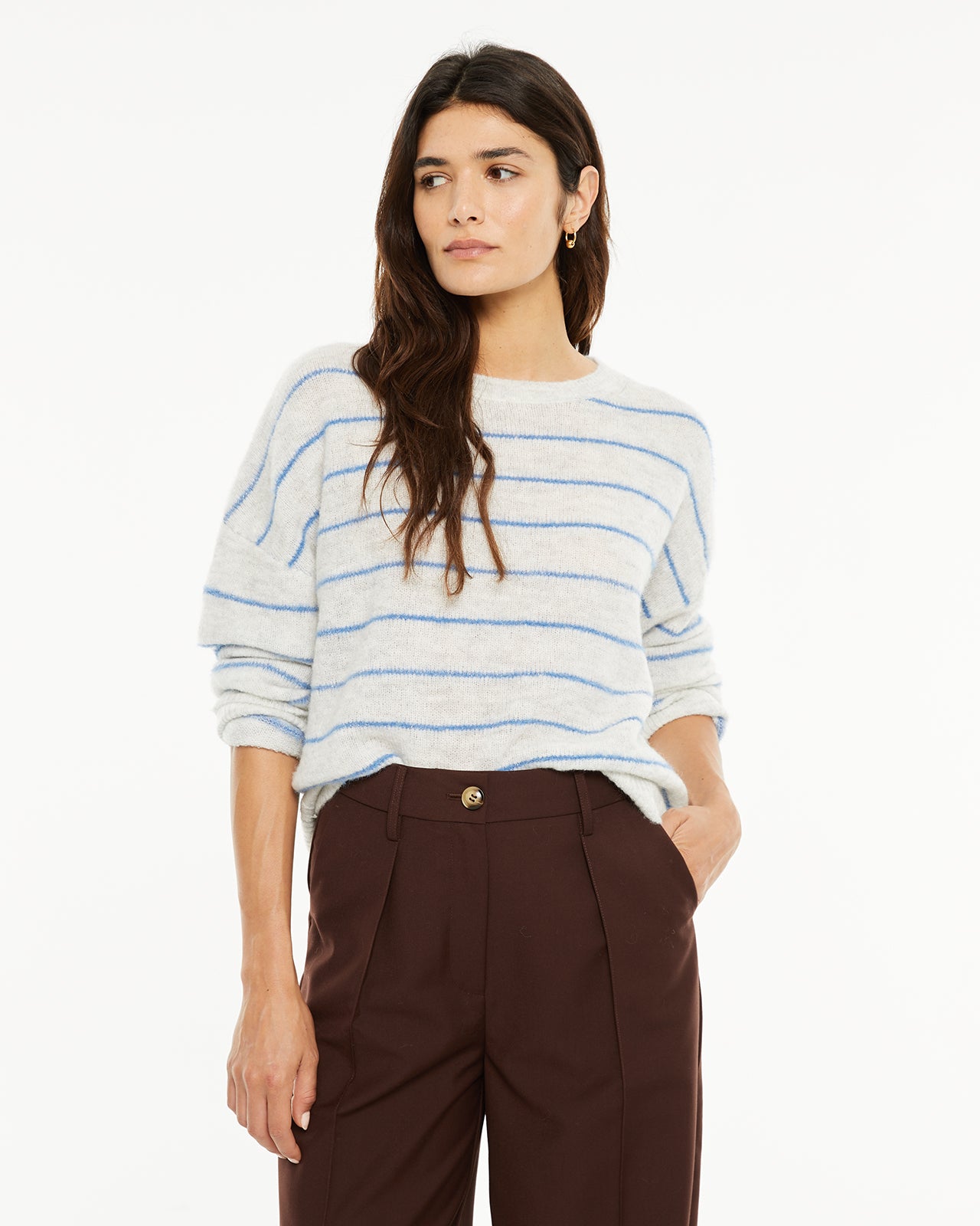 Jersey rayas con cuello redondo