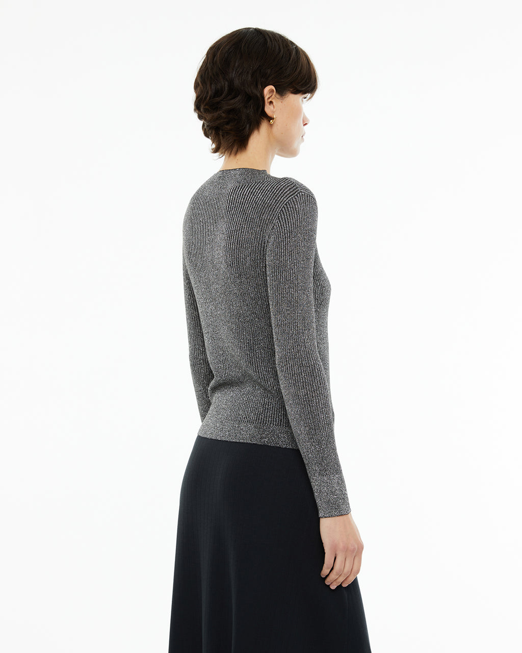 Jersey cuello redondo básico lurex