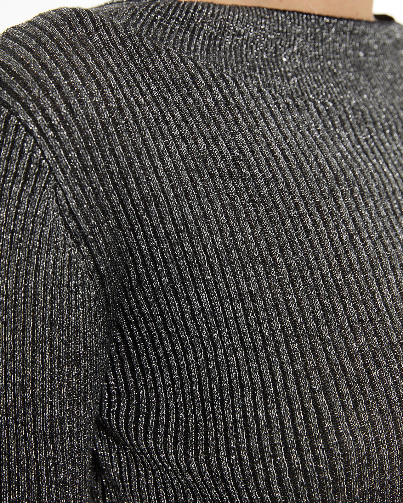 basic lurex crew neck sweater