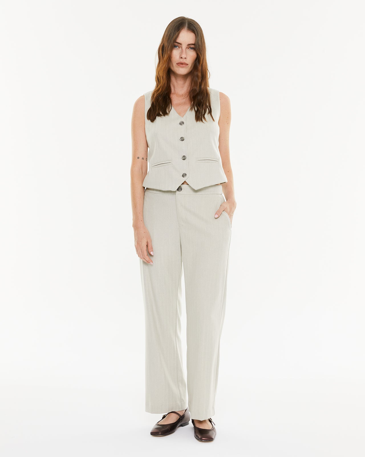 Pantalon de costume à chevrons