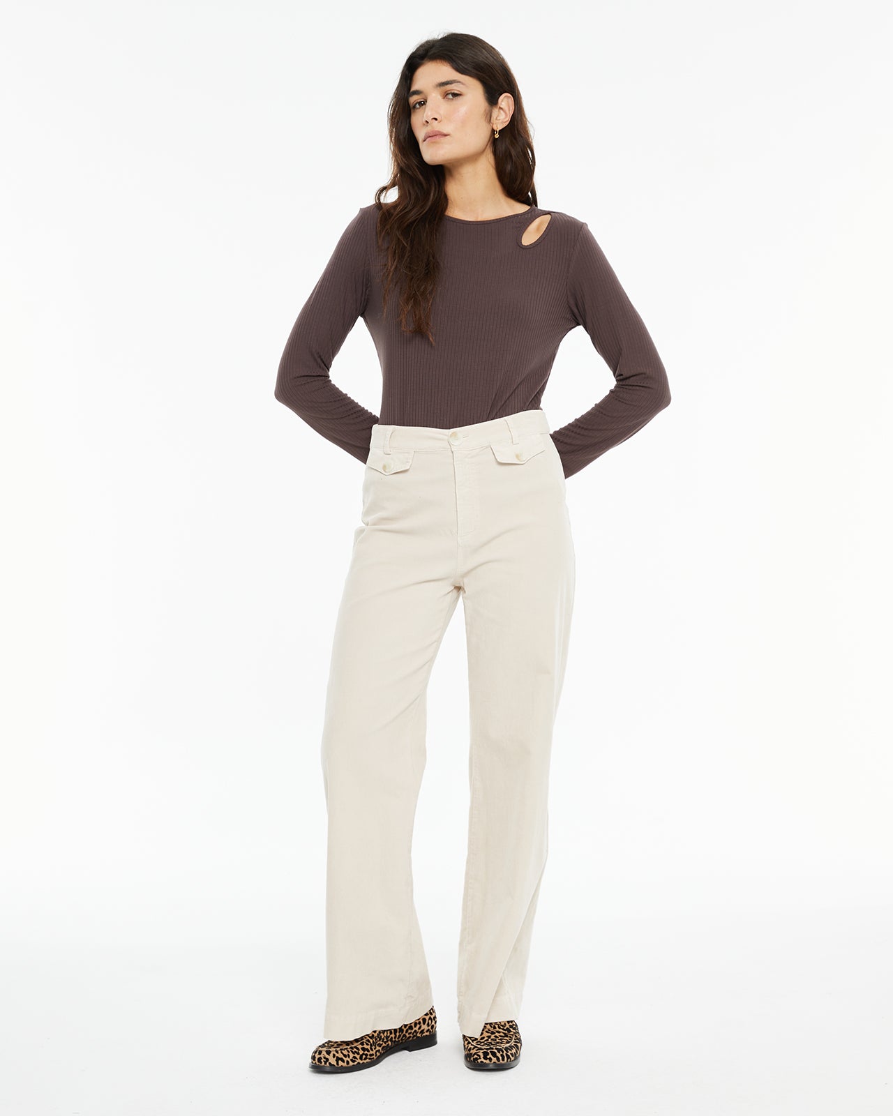 pantalon en micro-velours côtelé