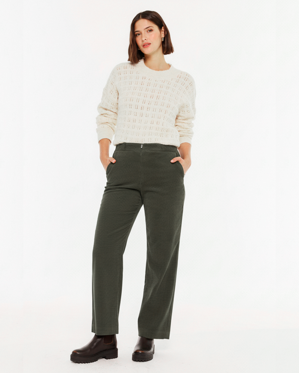 Pantalón pana cremallera