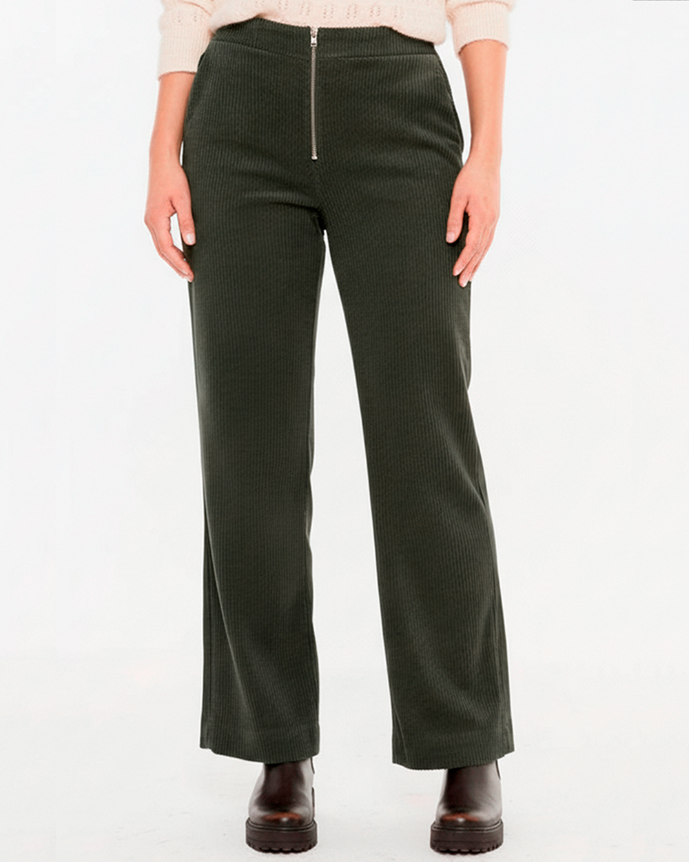 Pantalón pana cremallera