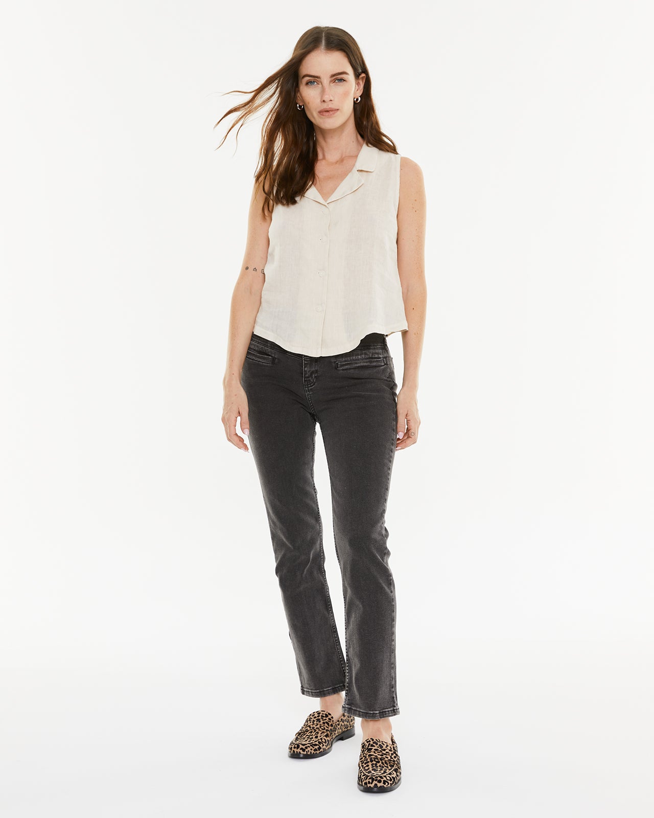 Pantalon en denim avec poches passepoilées