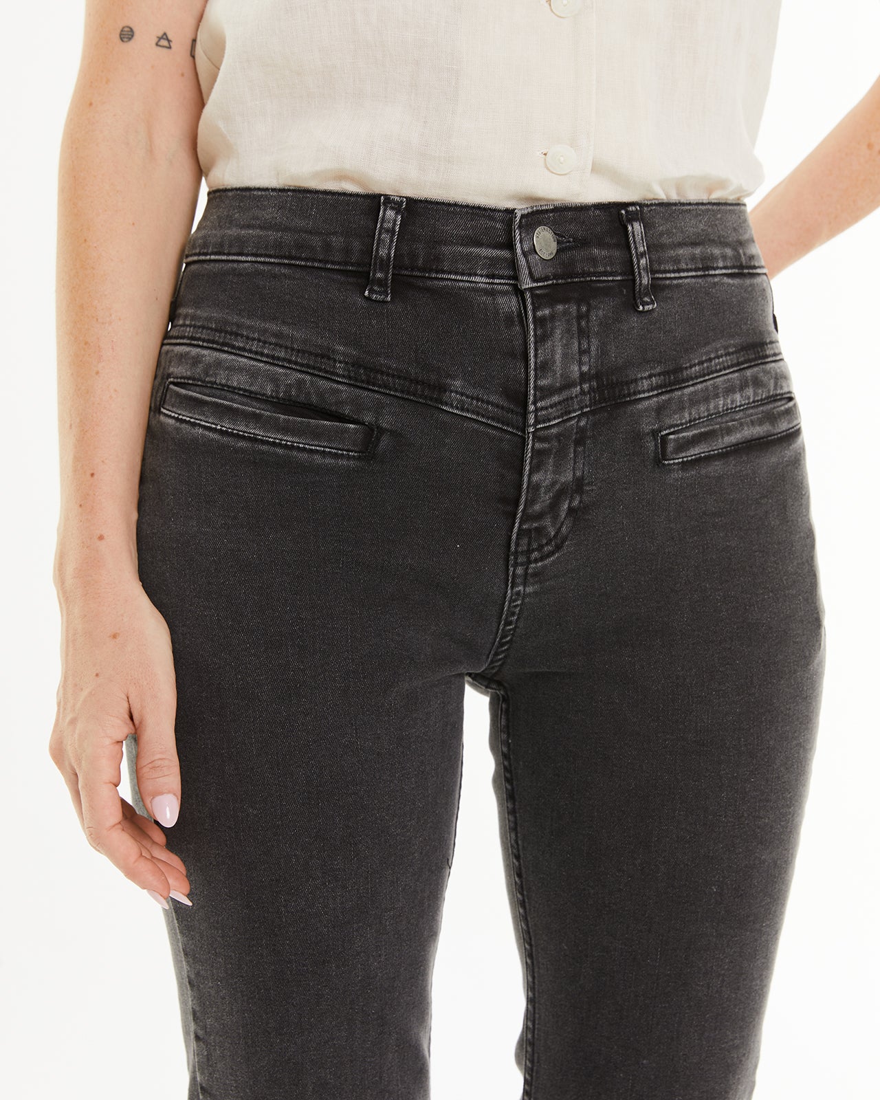 Pantalon en denim avec poches passepoilées