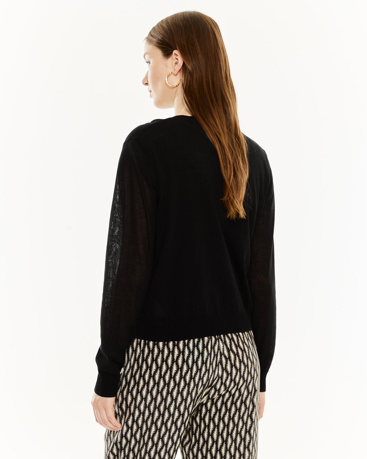 Mandarin collar cardigan