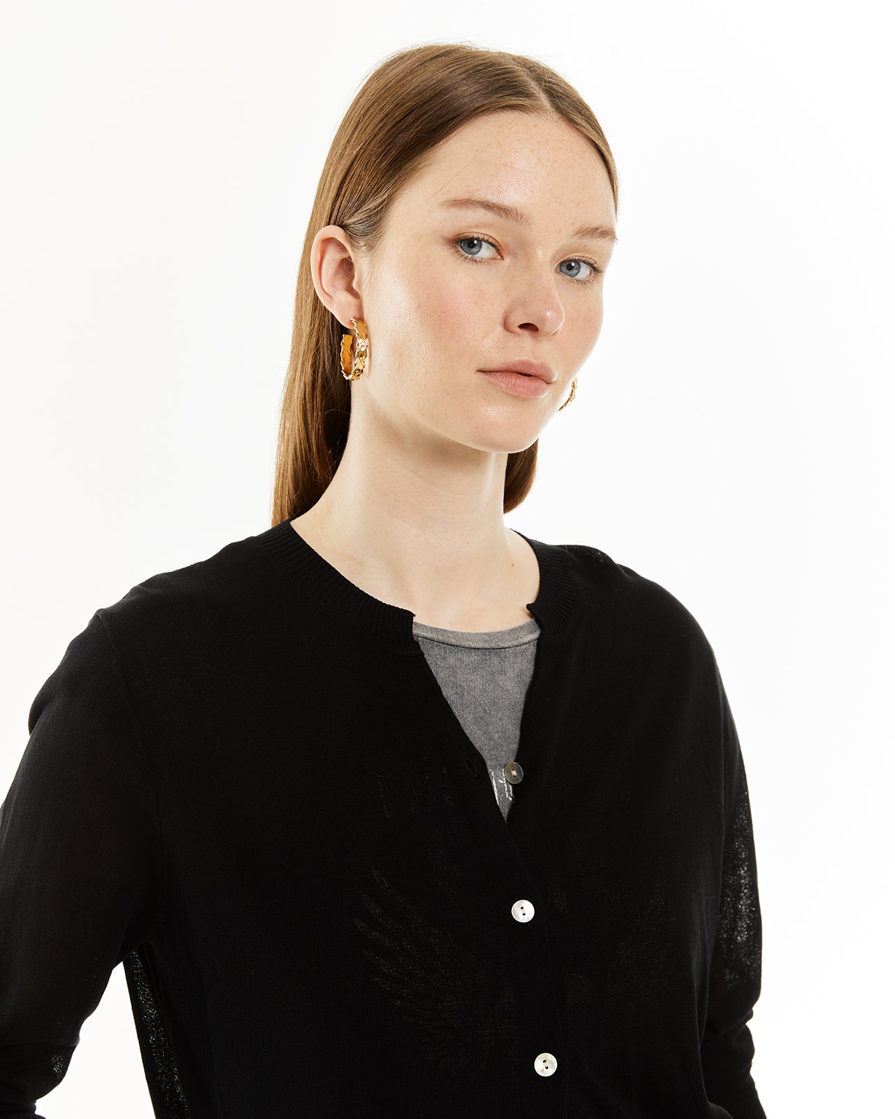 Mandarin collar cardigan